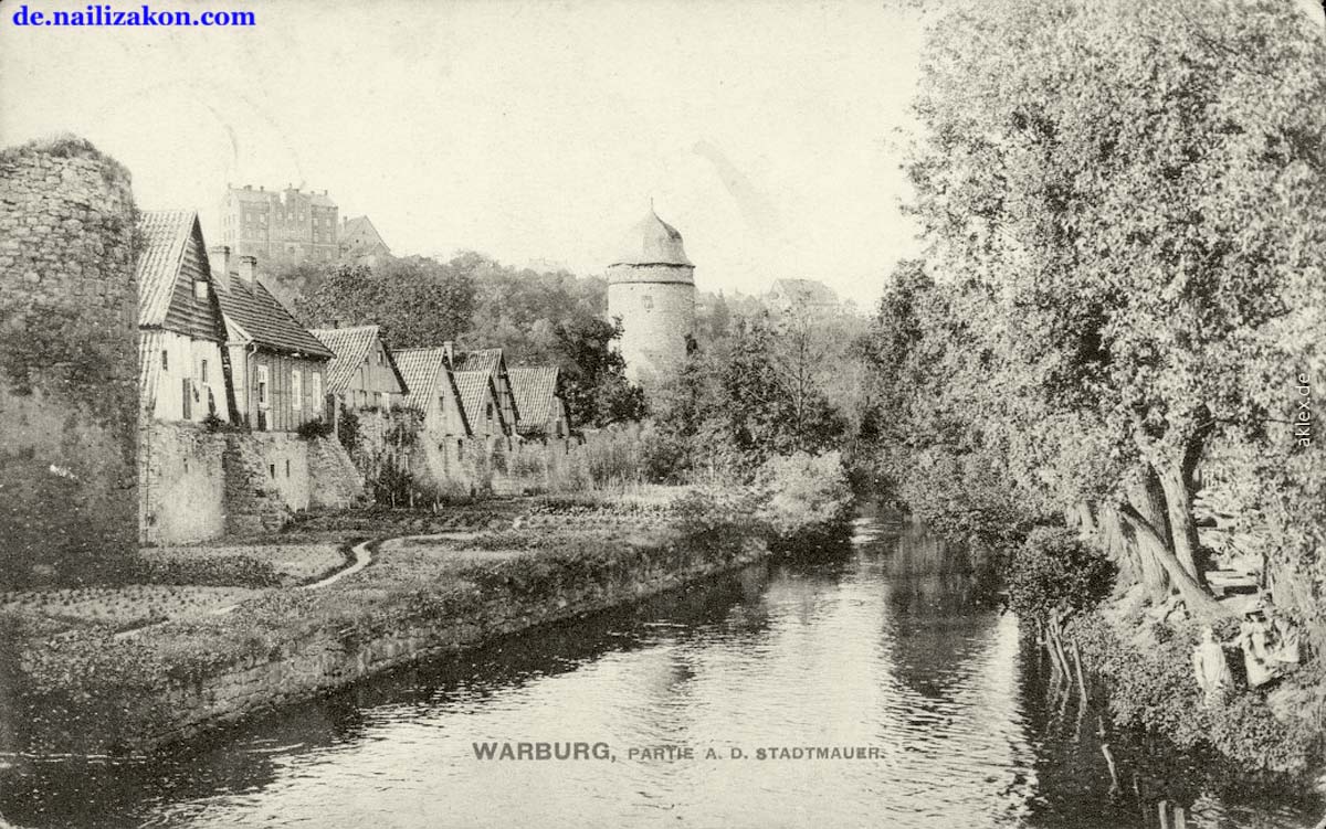 Warburg. Panorama von Stadtmauer, 1908
