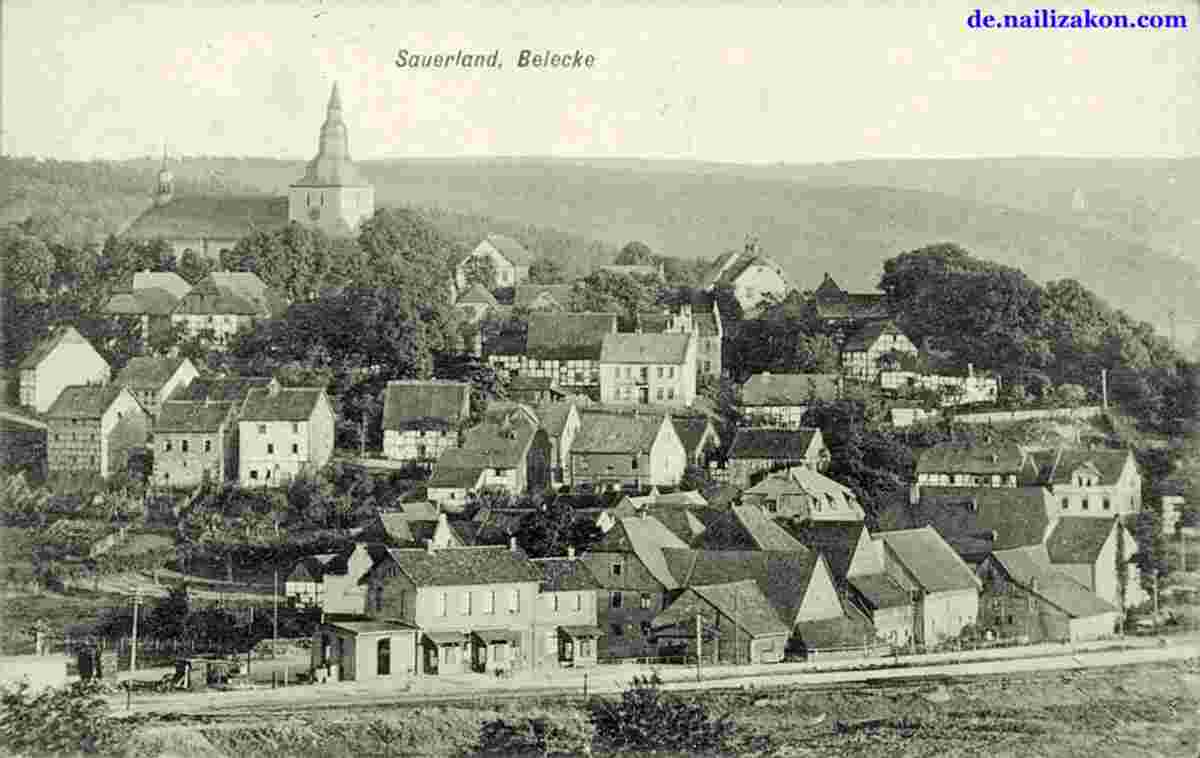 Warstein. Panorama von Bahnhof, 1916