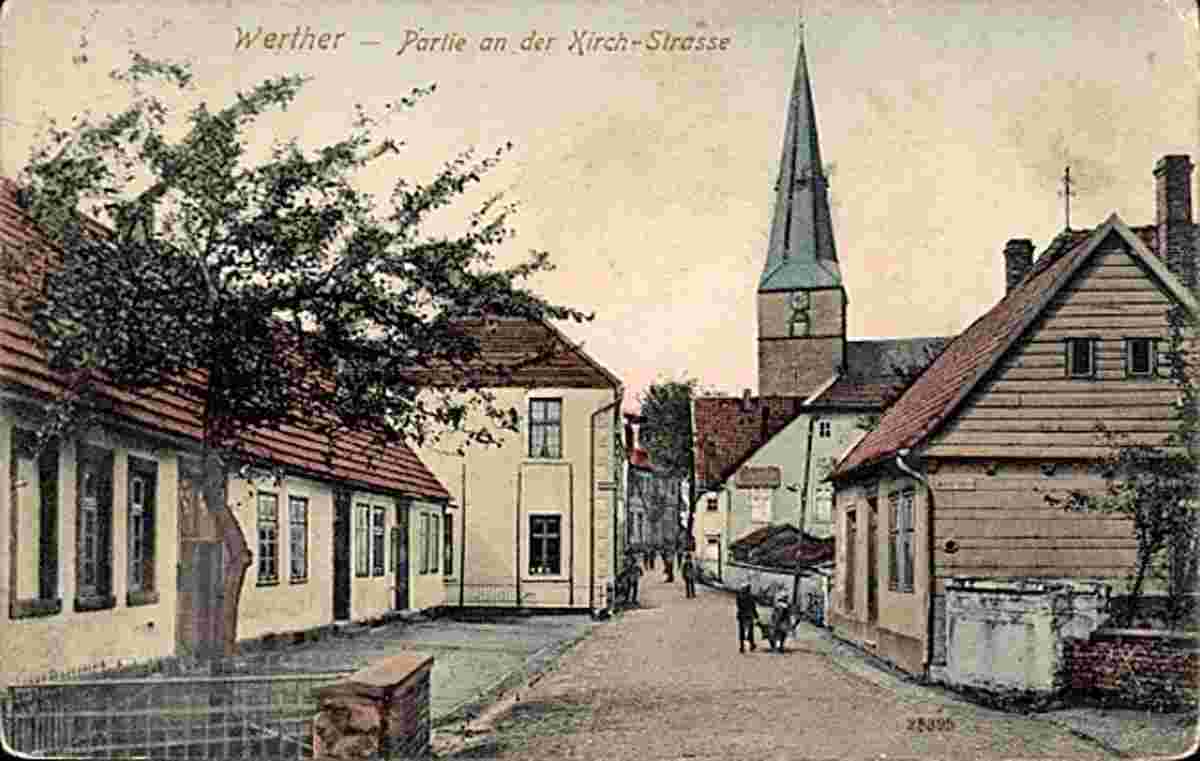 Werther. Kirchstraße, Kirche, 1915