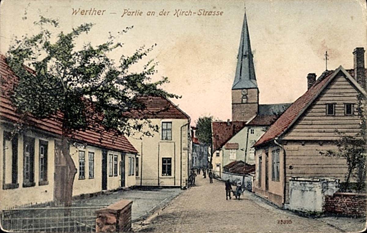 Werther (Westf). Kirchstraße, Kirche, 1915