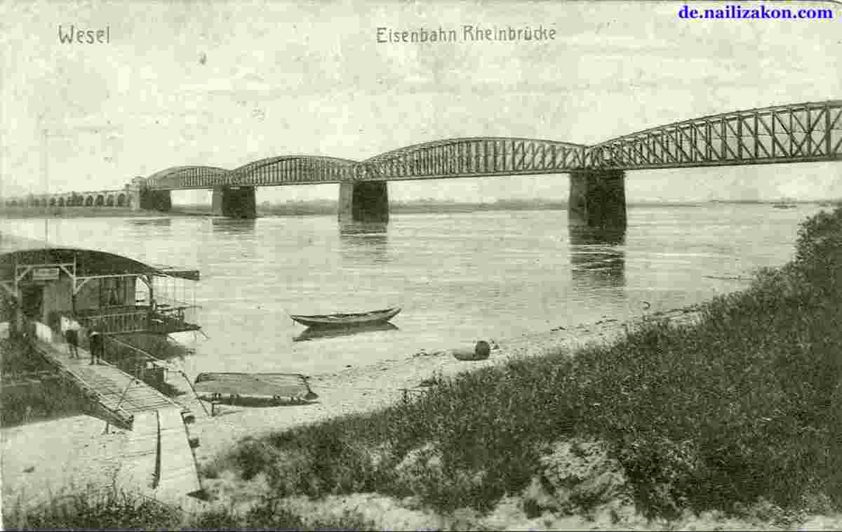 Wesel. Eisenbahn Rheinbrücke, 1919