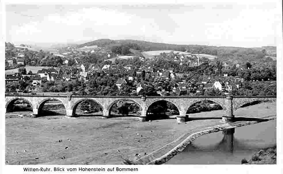 Witten. Blick vom Hohenstein auf Bommern, 1955