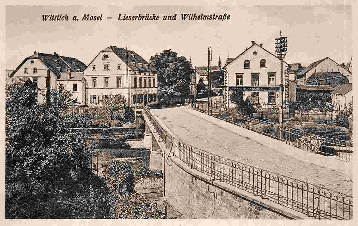 Wittlich. Lieserbrücke und Wilhelmstraße, um 1920