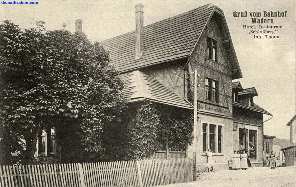 Wadern. Bahnhof, Hotel-Restaurant 'Schlossberg', inhaber Thome, 1925