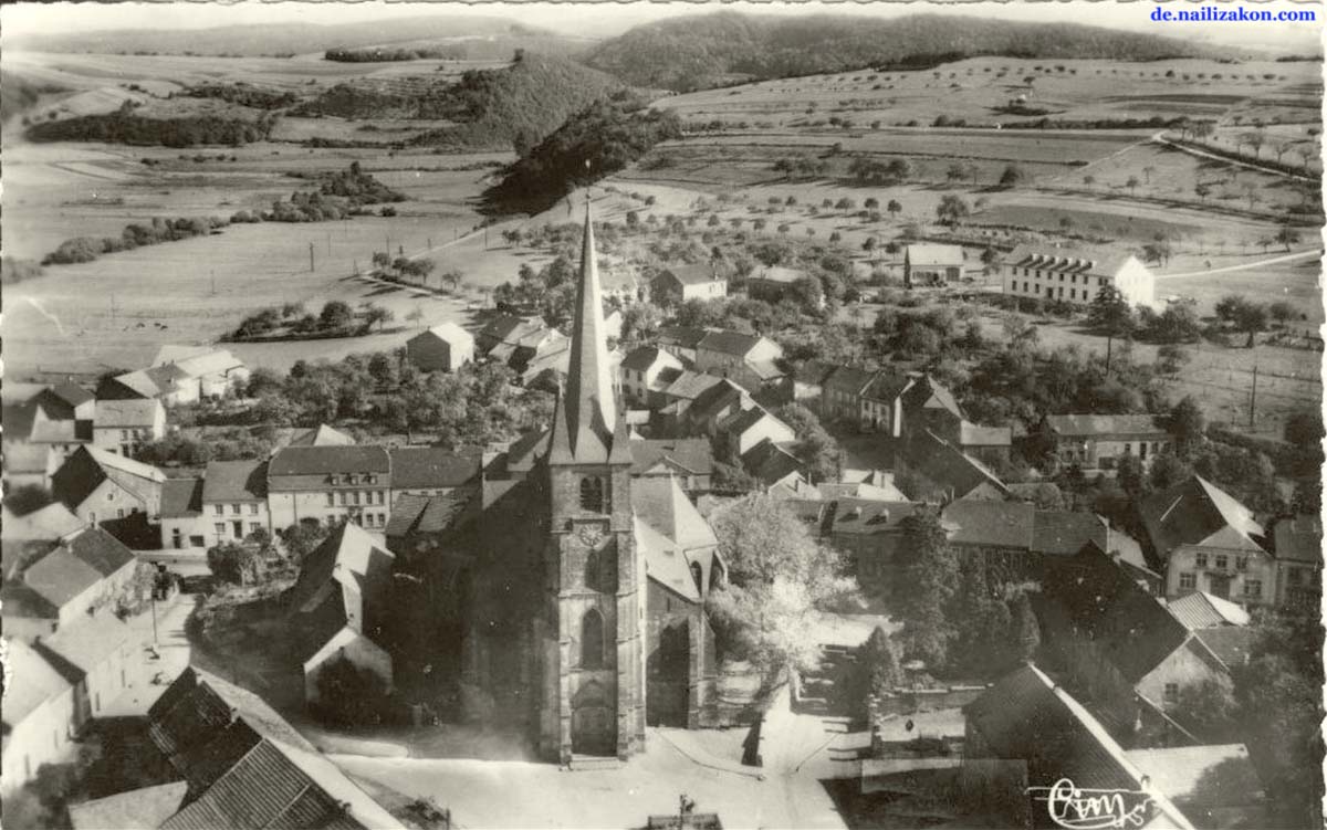 Wadern. Nunkirchen - Dorf, Kirche und Kloster, 1958