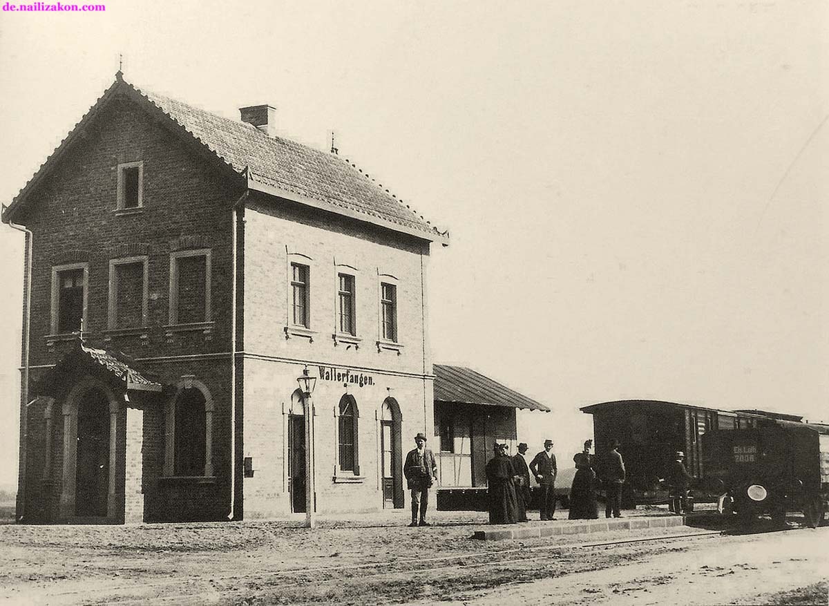 Wallerfangen. Kleinbahnhof Empfangsgebäude um das Jahr 1897