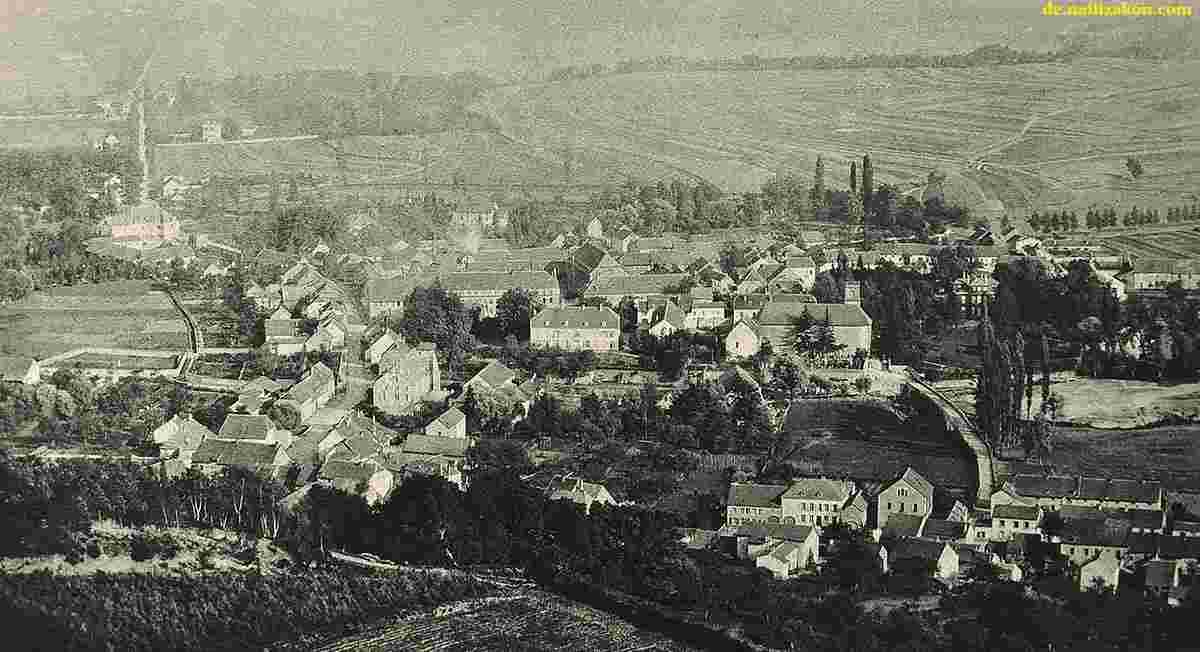 Wallerfangen um 1860, Blick vom Limberg