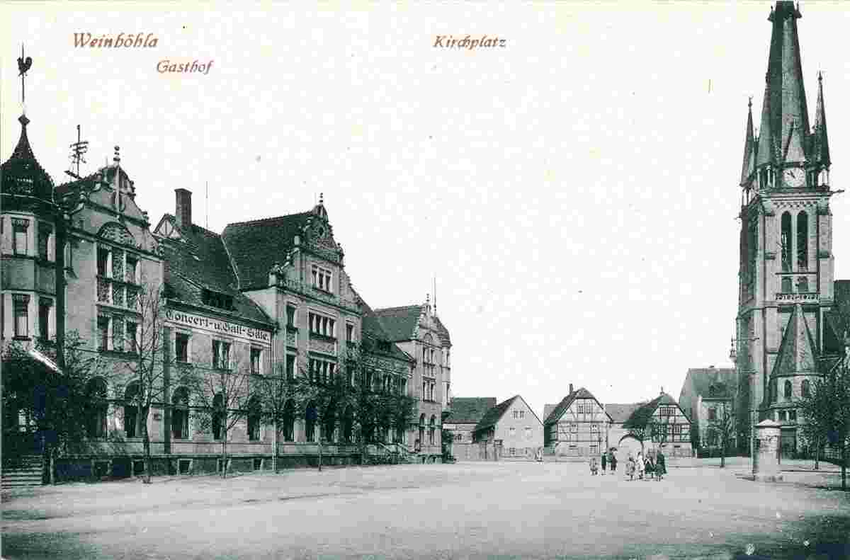 Weinböhla. Kirchplatz und Gasthof, 1917