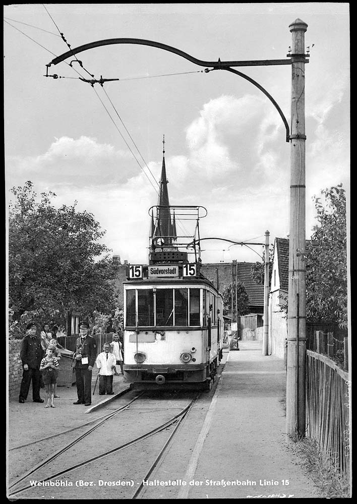 Weinböhla. Straßenbahn, Linie 15, 1951