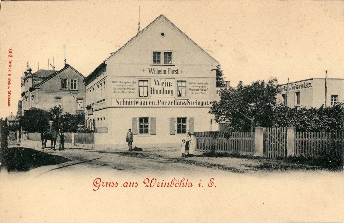Weinböhla. Weinhandlung Horst, 1898