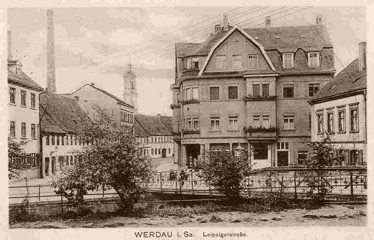 Werdau. Leipziger Straße, 1915