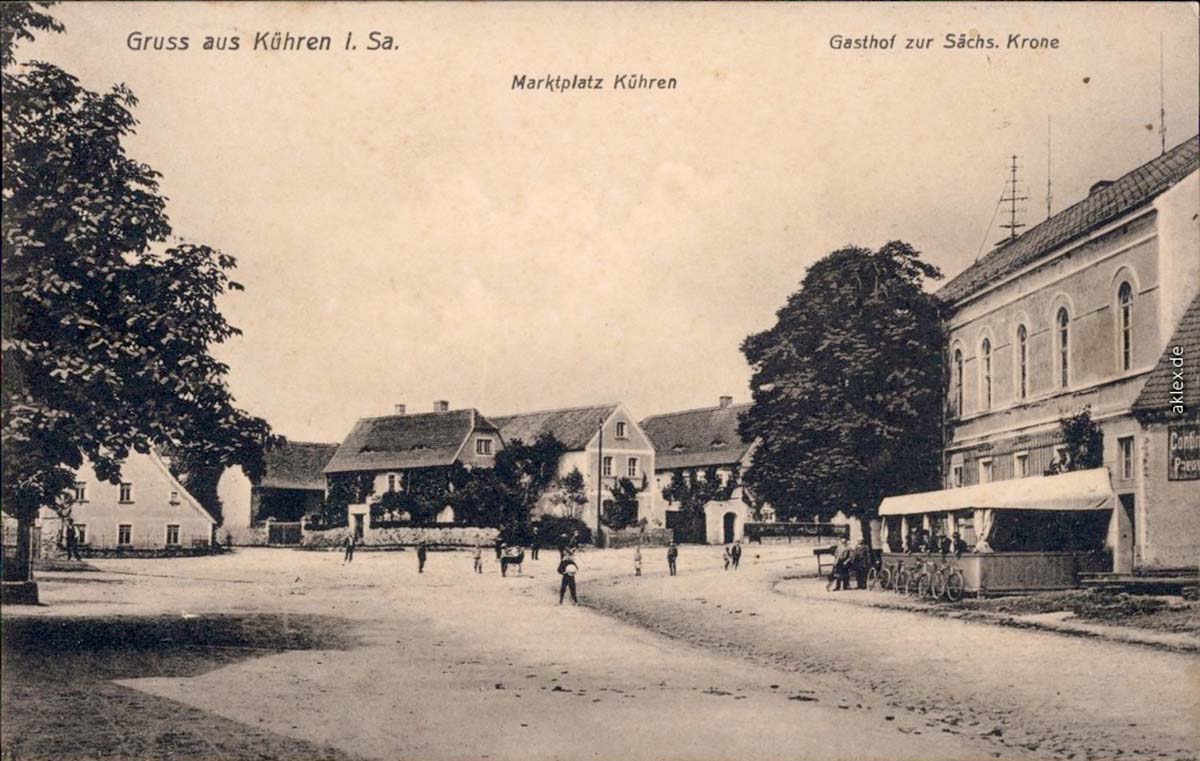 Wurzen. Kühren - Marktplatz, Gasthof zur Sächsischen Krone, 1913