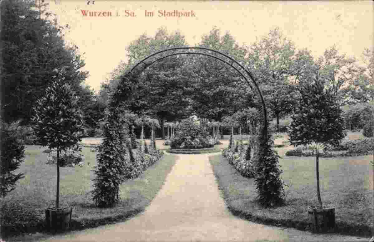 Wurzen. Stadtpark, Garteneingang, 1913