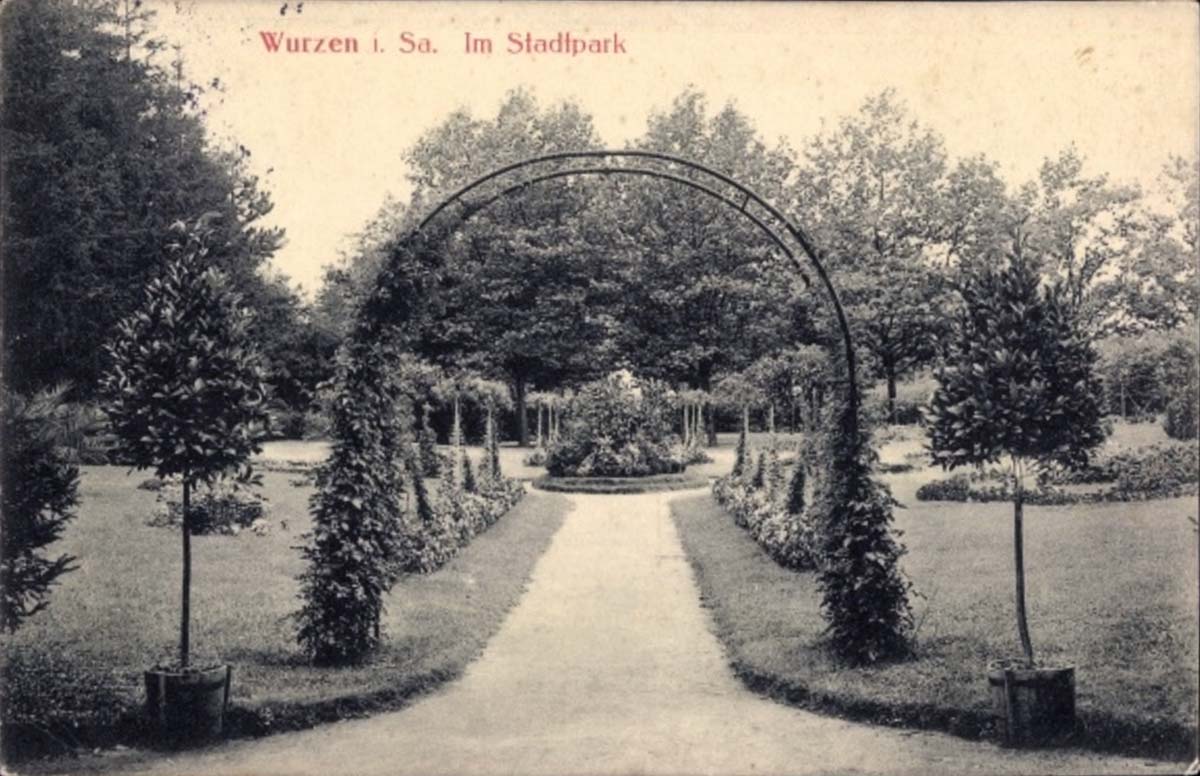 Wurzen. Stadtpark, Garteneingang, 1913