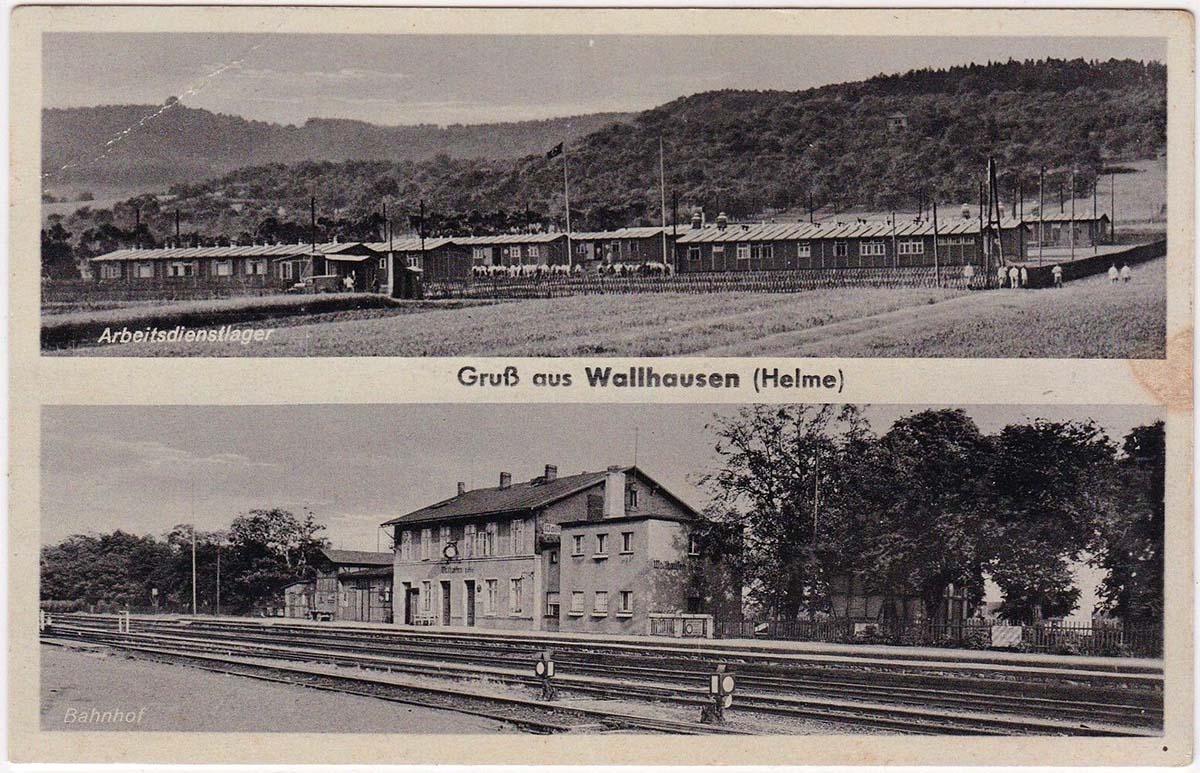 Wallhausen (Helme). Arbeitsdienstlager, Bahnhof