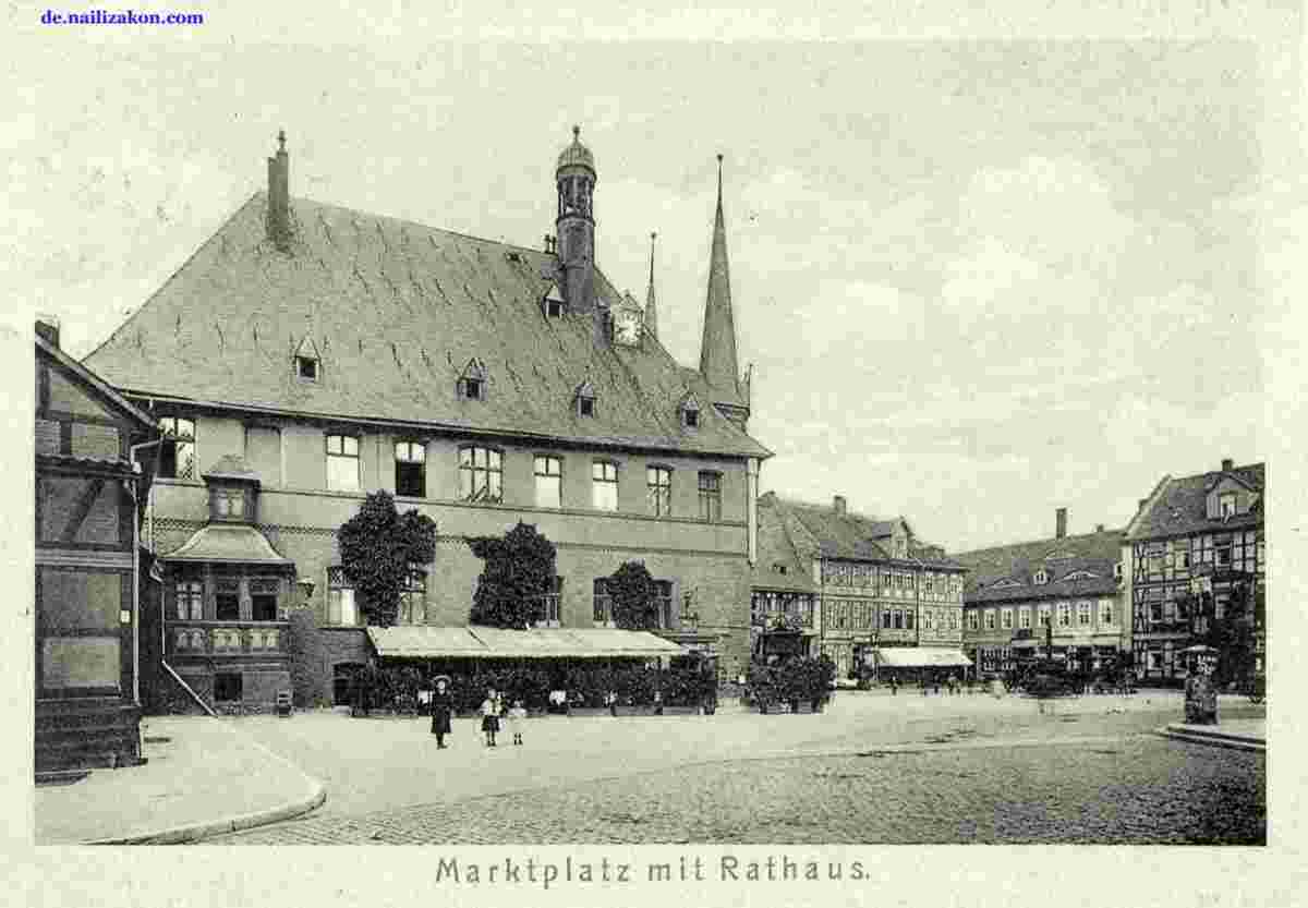 Wernigerode. Marktplatz mit Rathaus, 1909
