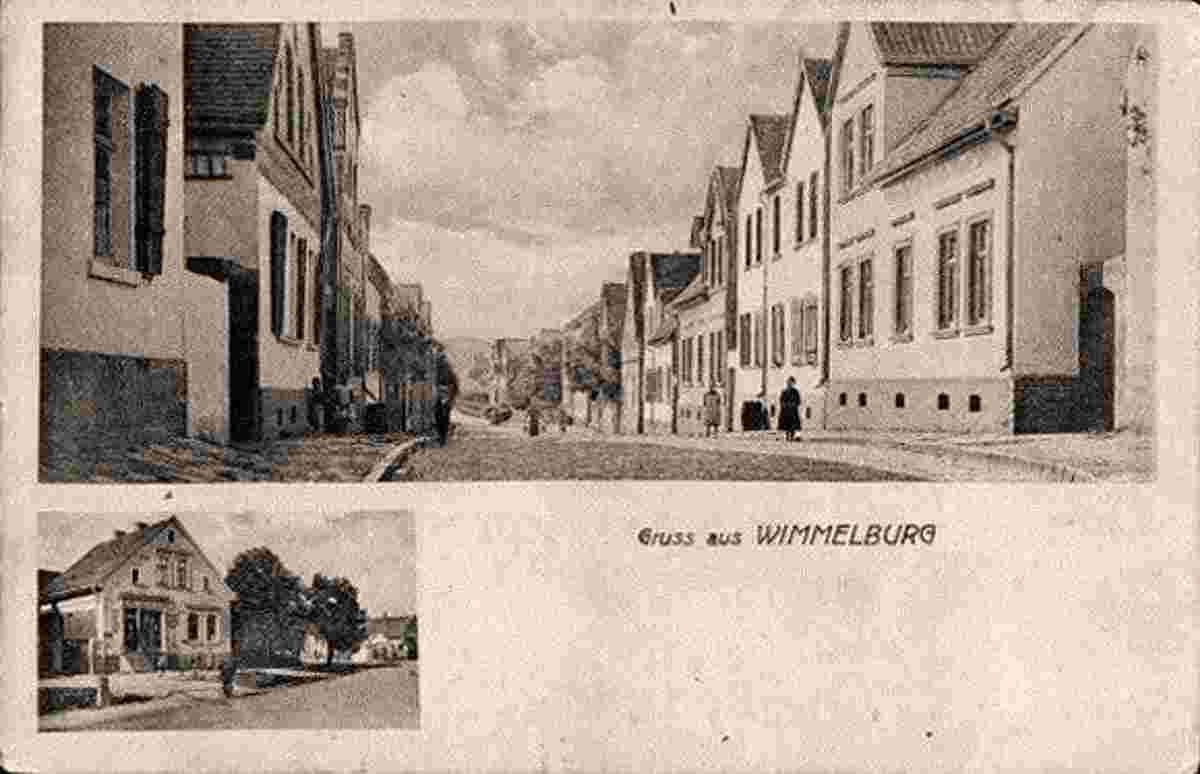 Wimmelburg. Blick von Straße, Geschäftshaus
