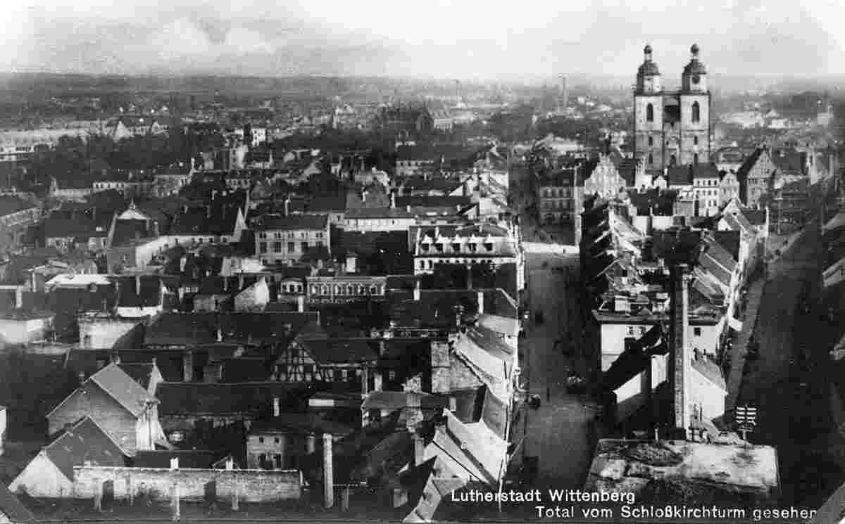 Wittenberg. Stadtblick vom Kirchturm Schloß