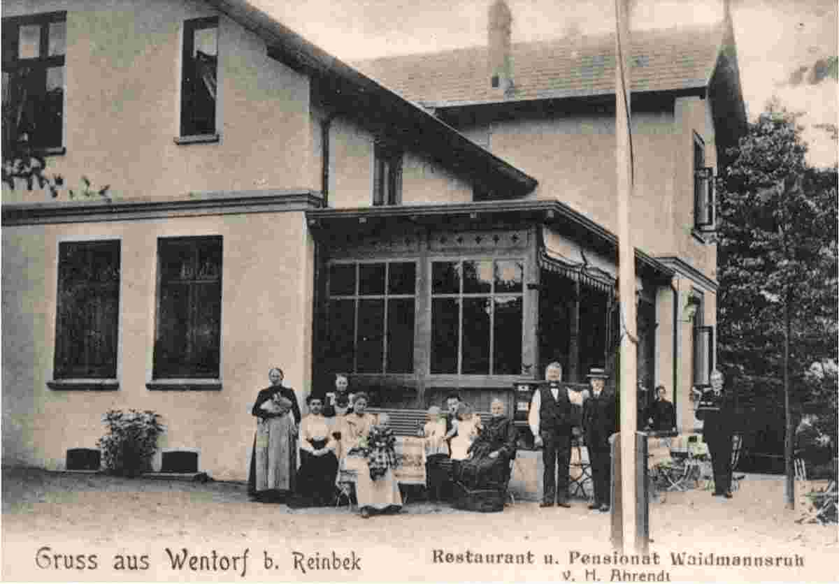 Wentorf bei Hamburg. Restaurant und Pension Waidmannsruh von H. Ahrendt