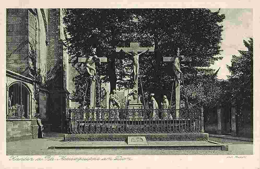 Xanten. Kreuzgruppe am St. Victor Dom, 1909