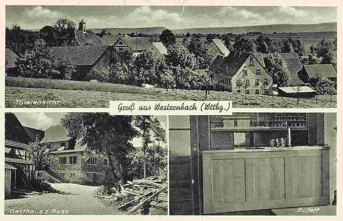 Zweiflingen. Panorama von Westernbach, 1944