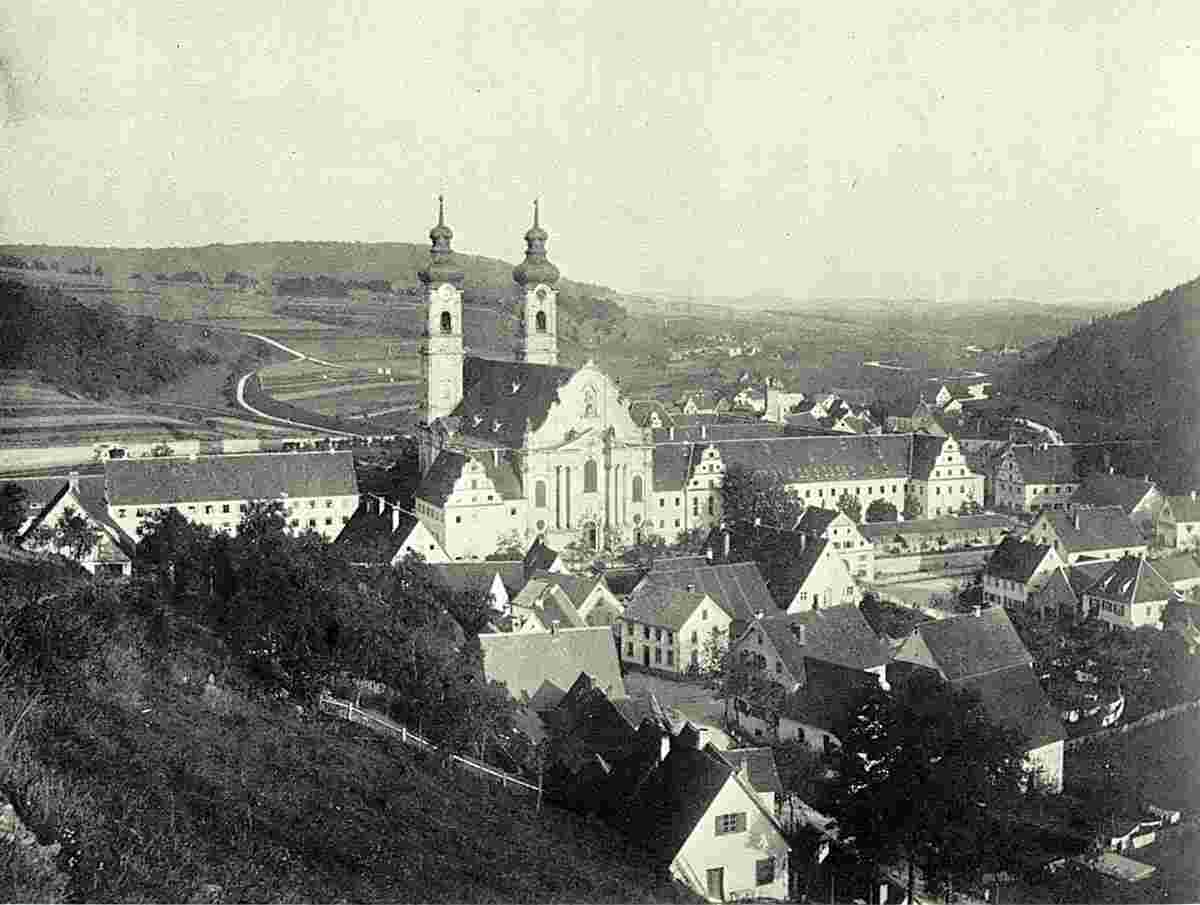 Panorama von Zwiefalten und Kloster, 1890