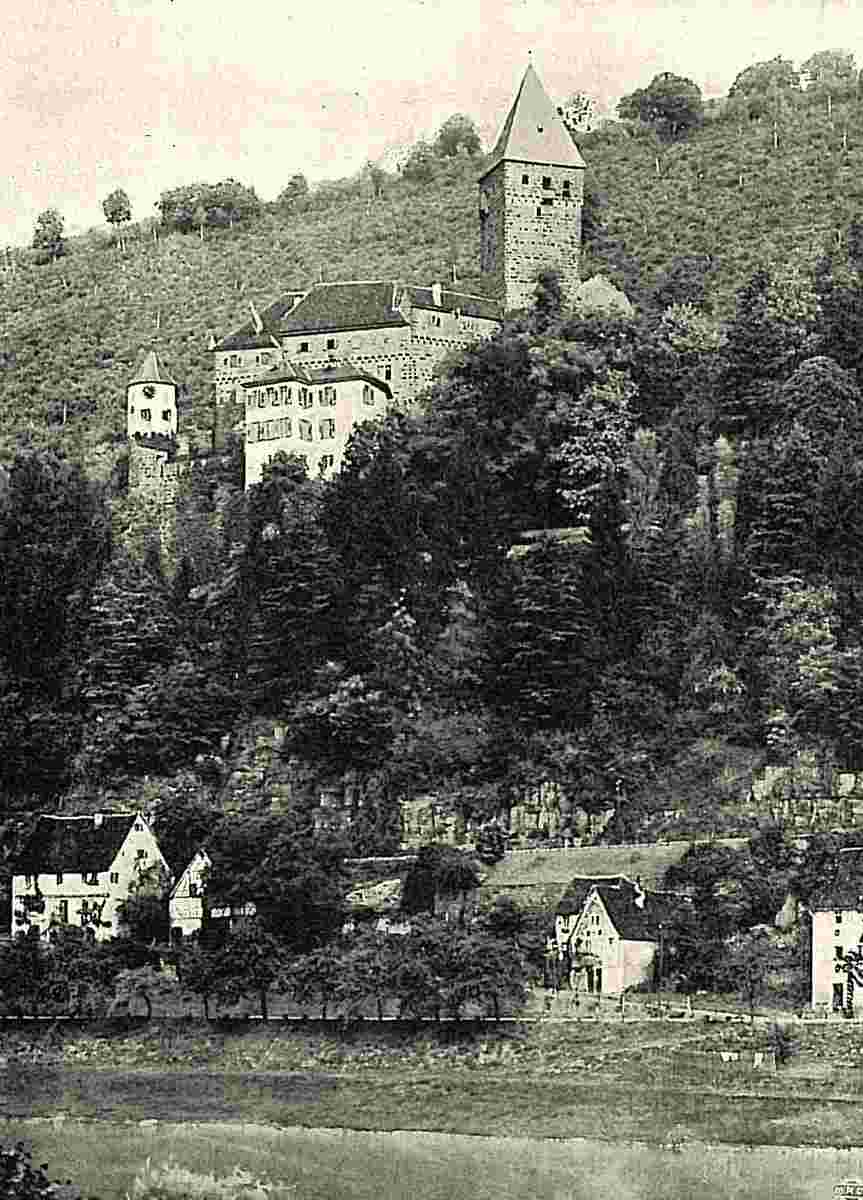 Panorama von Schloß Zwingenberg, 1896