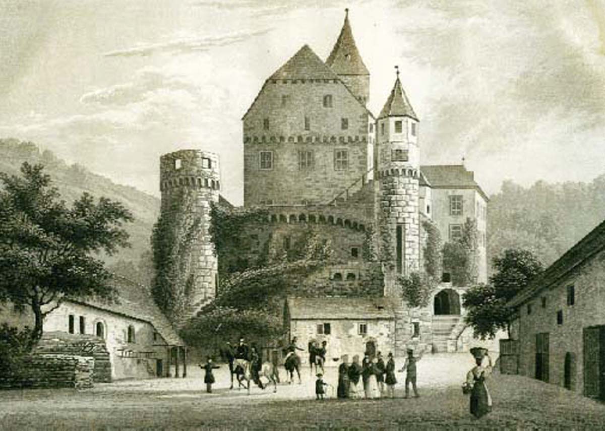 Zwingenberg (Baden). Schlosshof, 1842