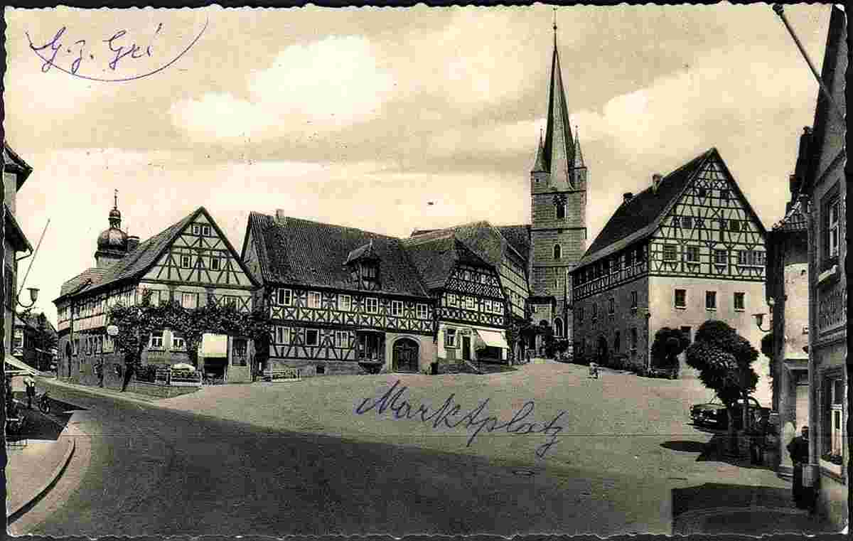 Zeil am Main. Marktplatz, 1956