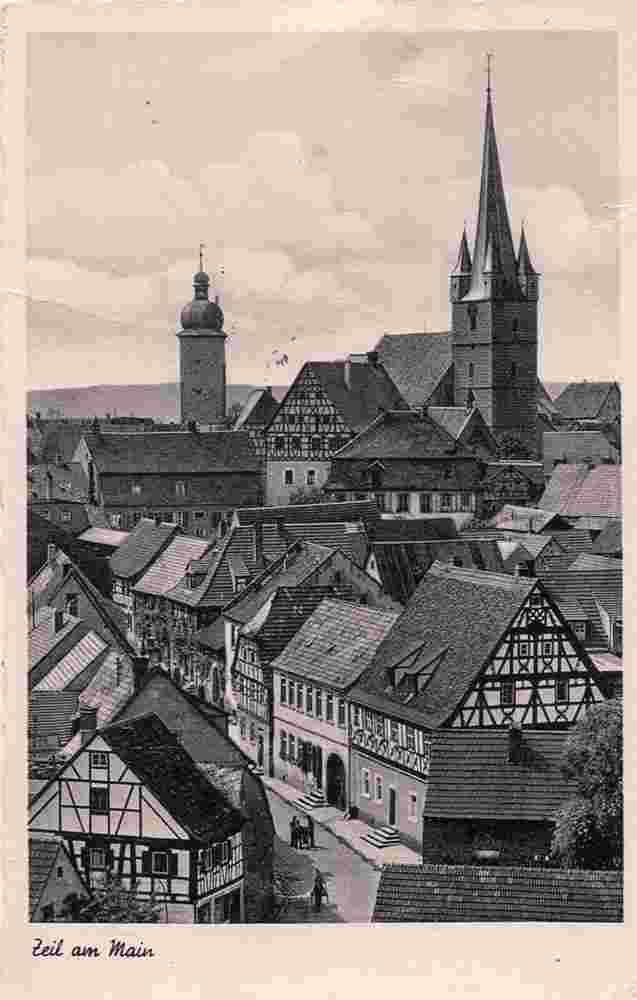 Zell am Main. Kirche, Straße, zwischen 1930 und 1940 er Jahren