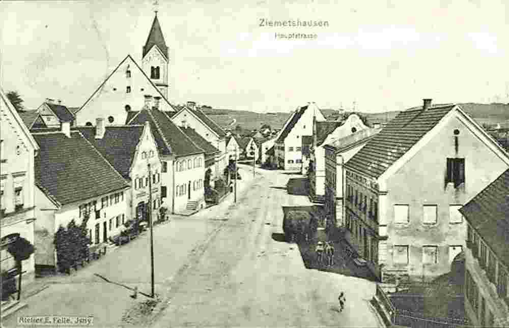 Ziemetshausen. Blick in die Hauptstrasse, 1917