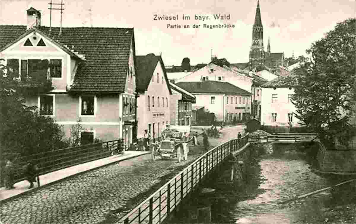 Zwiesel. Panorama von Regenbrücke