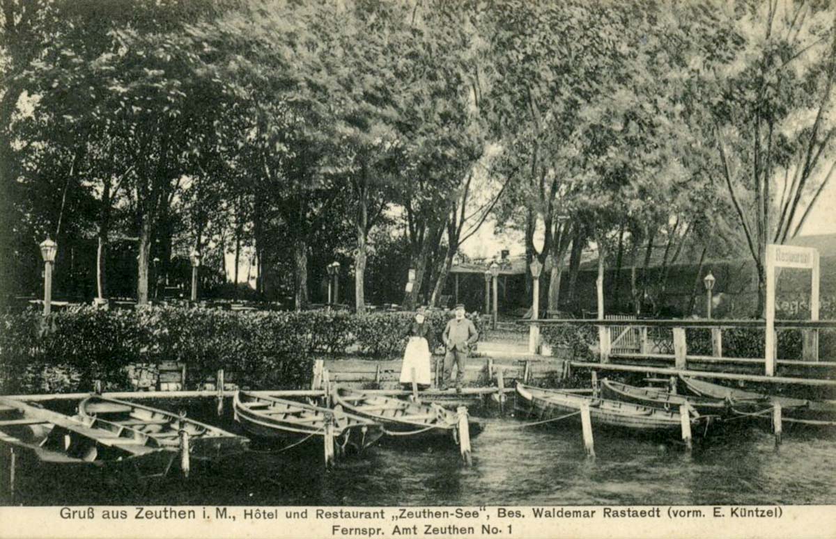 Zeuthen. Hotel und Restaurant 'Zeuthen-See', besitzer Waldemar Rastaedt, 1915