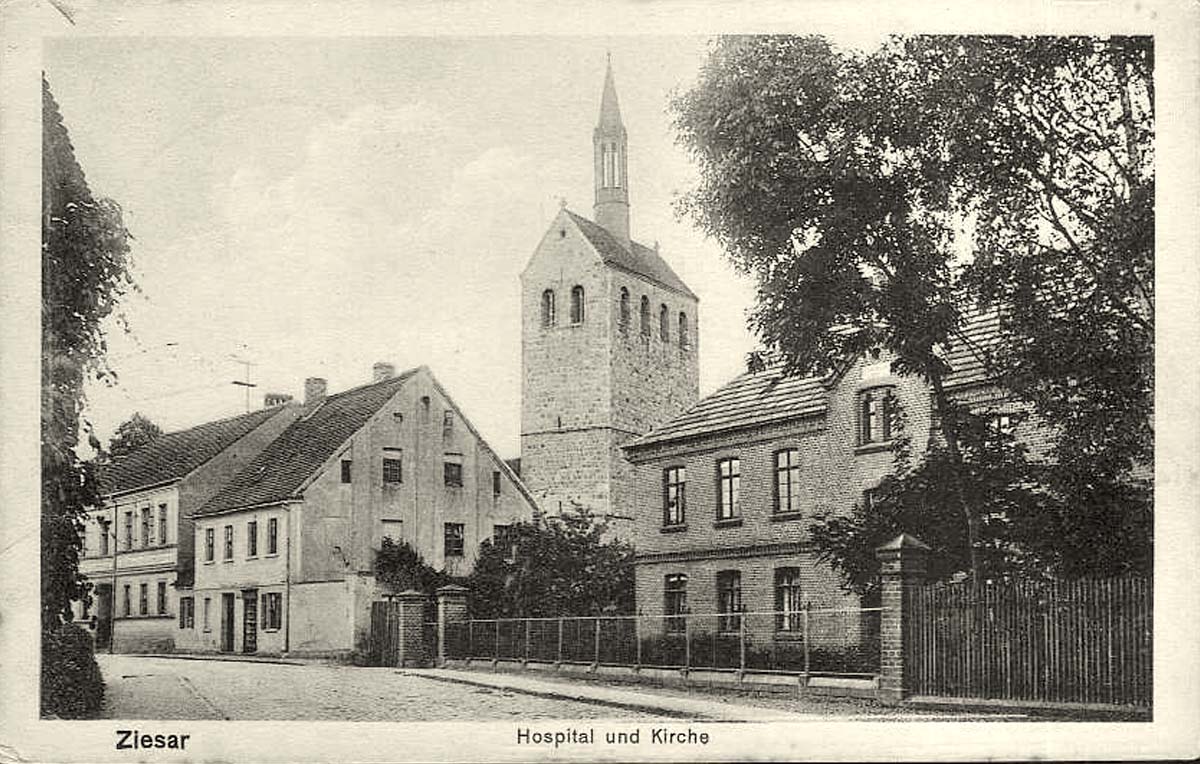 Ziesar. Hospital und Kirche, 1916