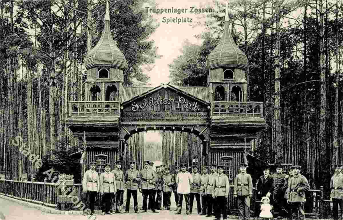 Zossen. Eingang am Soldaten Park, 1918