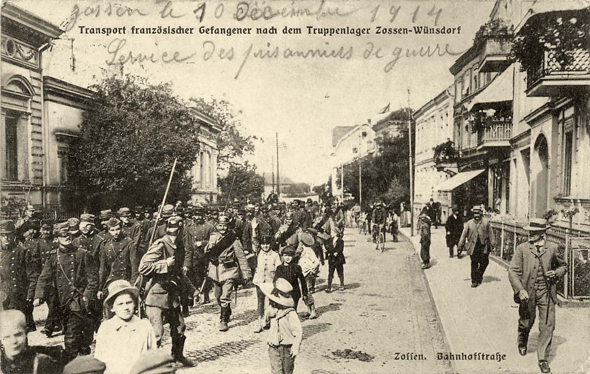 Zossen. Transport französischer Gefangener, 1914