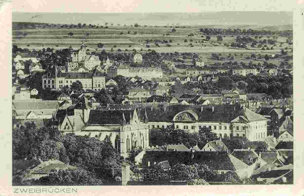Zweibrücken. Panorama der Stadt, 1919