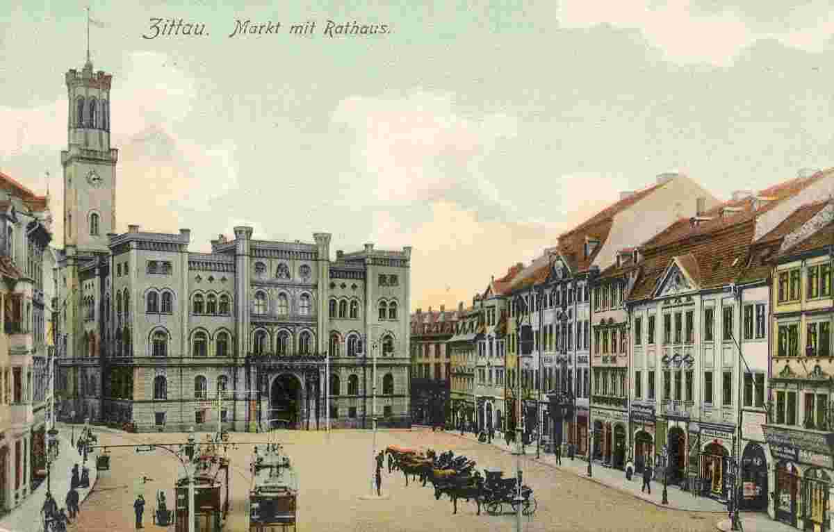 Zittau. Marktplatz mit Rathaus
