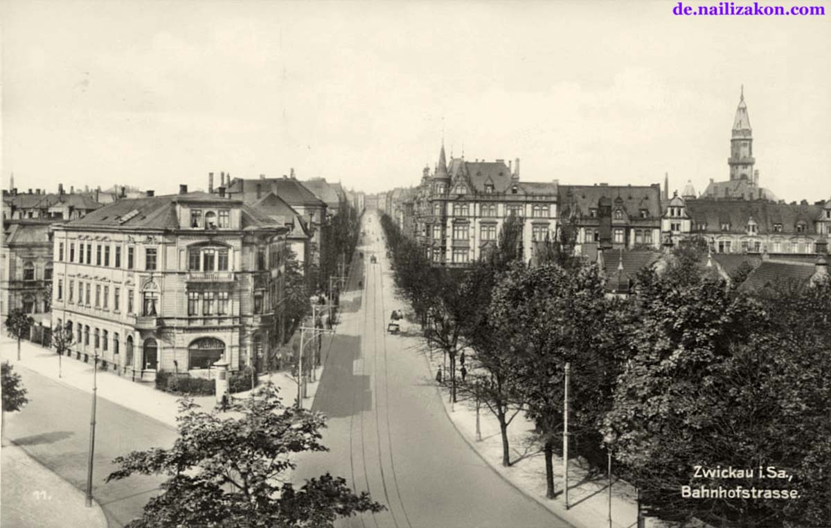 Zwickau. Bahnhofstraße, um 1920