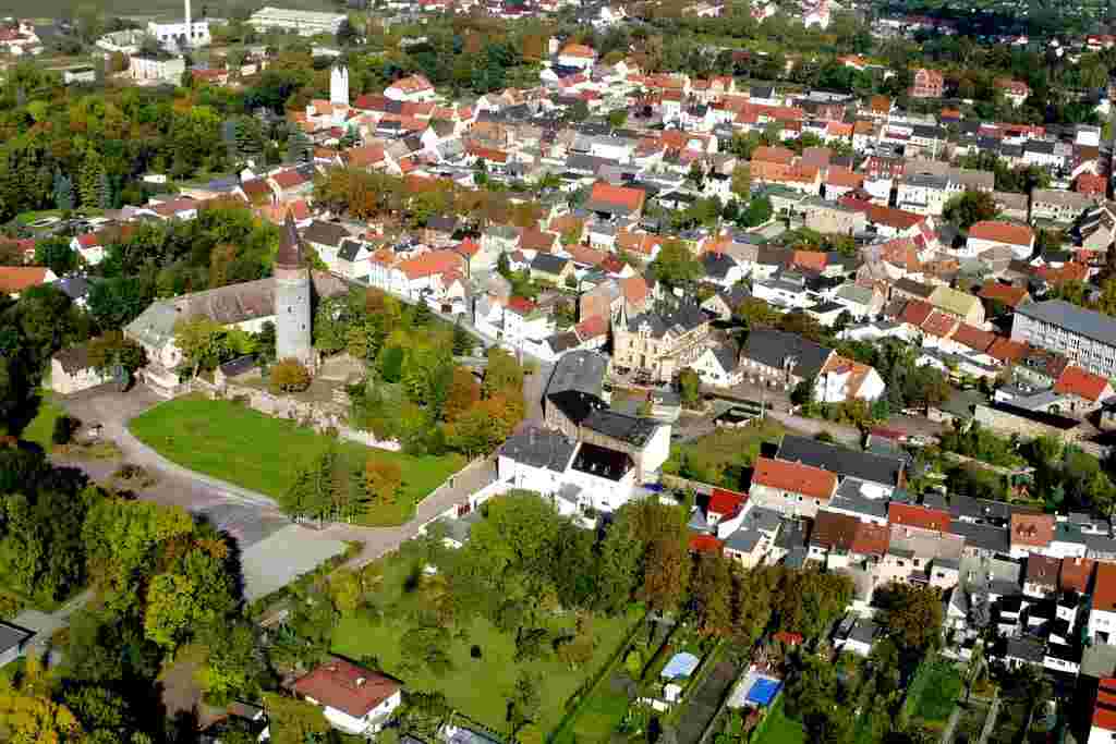 Zörbig. Panorama der Stadt und Schloß