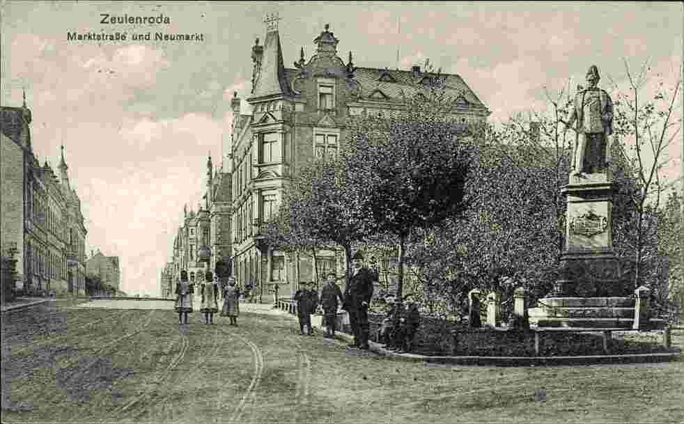 Zeulenroda-Triebes. Marktstraße und Neumarkt, 1911